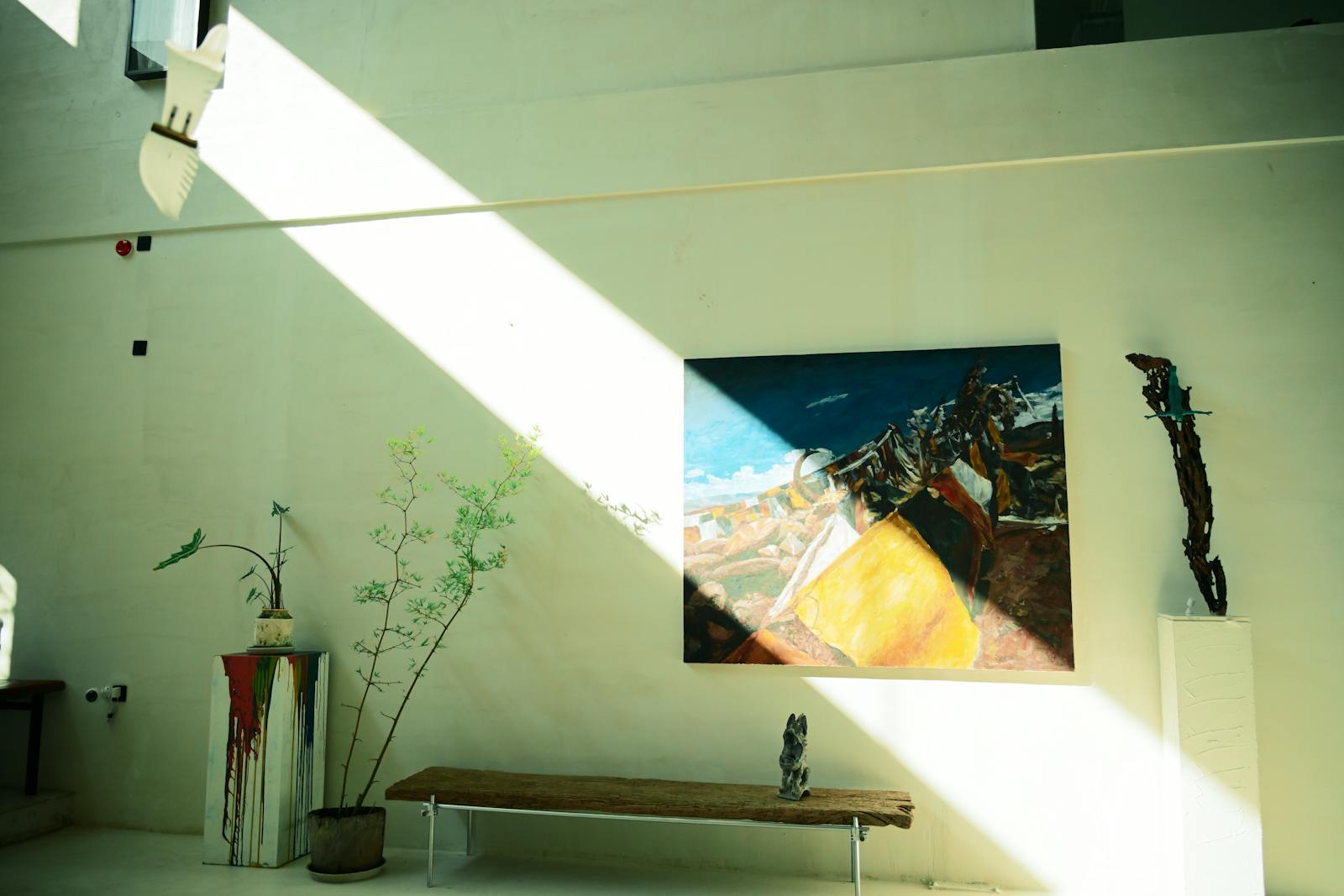 Interior of a contemporary art gallery inside a former factory hall at 798