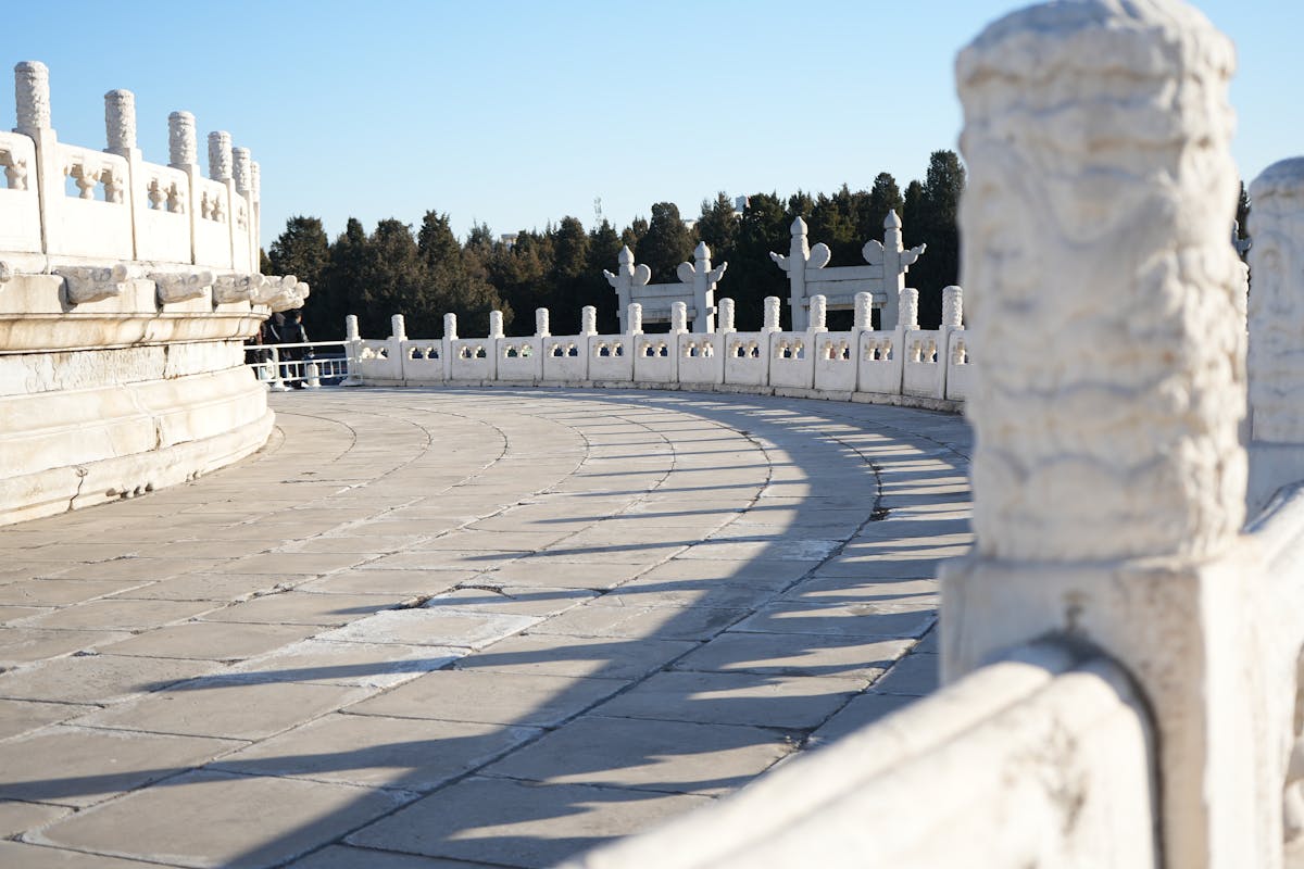The three-tiered circular marble Round Altar at the Temple of Heaven complex